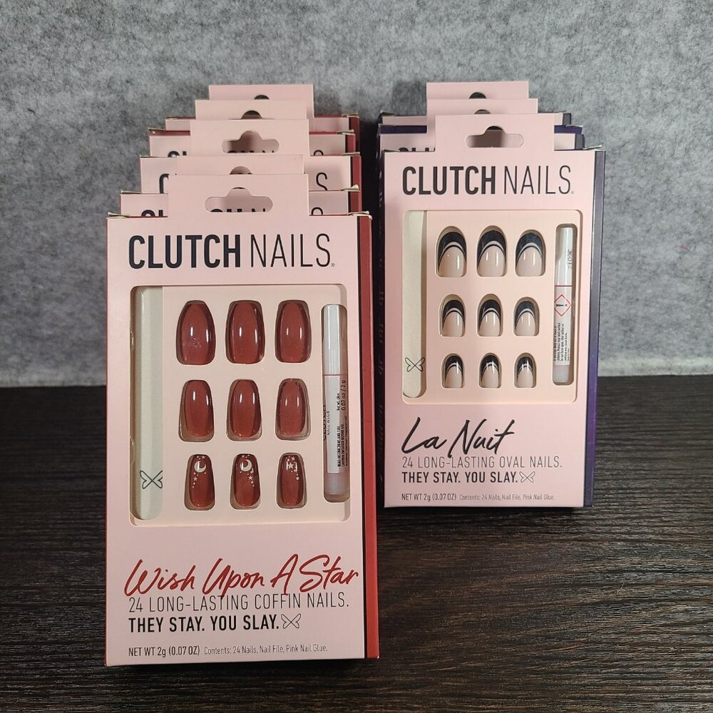 NIB Lot of Clutch Fake Nails - 2 styles - 8 boxes Total